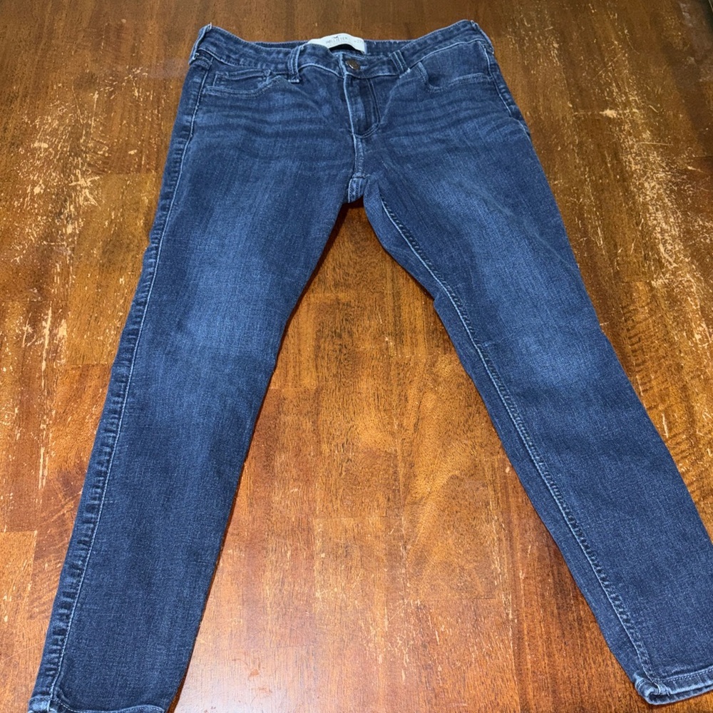 Hollister Womens Dark Blue Curvy Low Rise Super Skinny Jeans